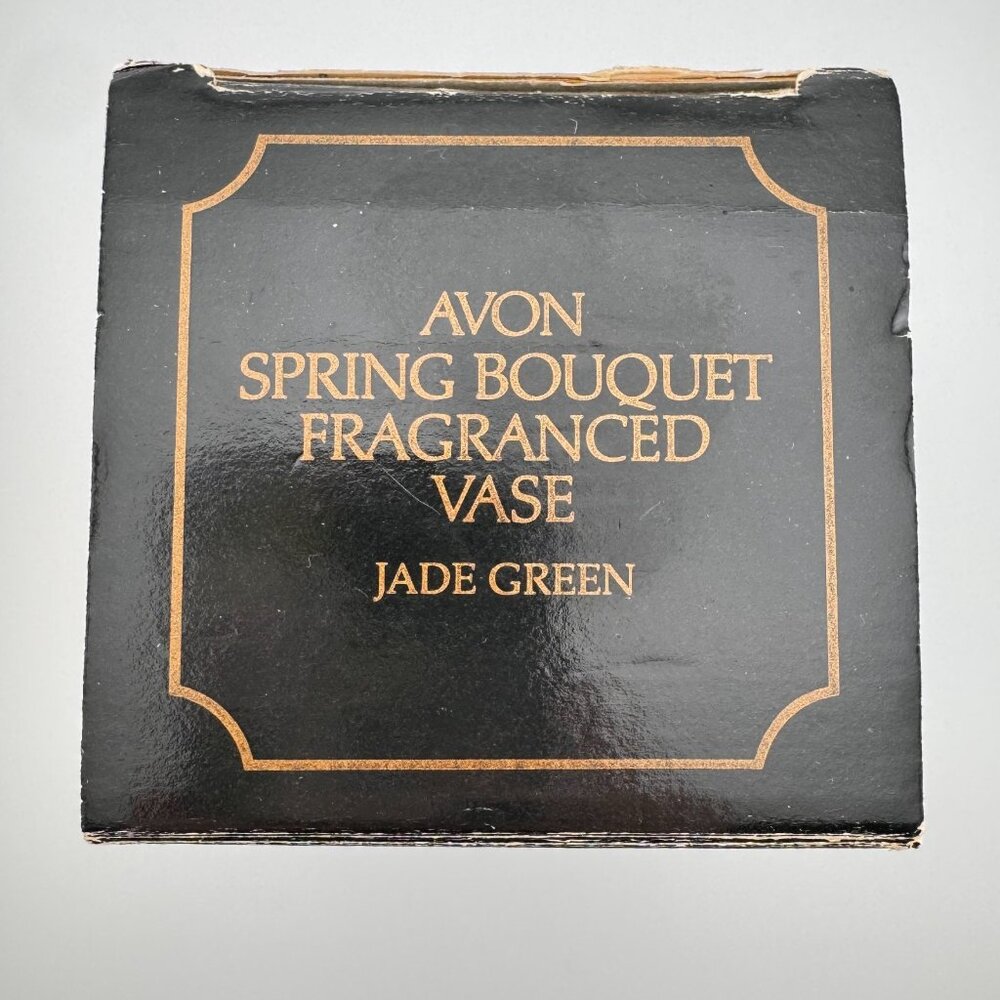 Vintage 1981 Avon Spring Bouquet Jade Green Milk Glass Fragrance Vase Collection - Picture 10 of 10